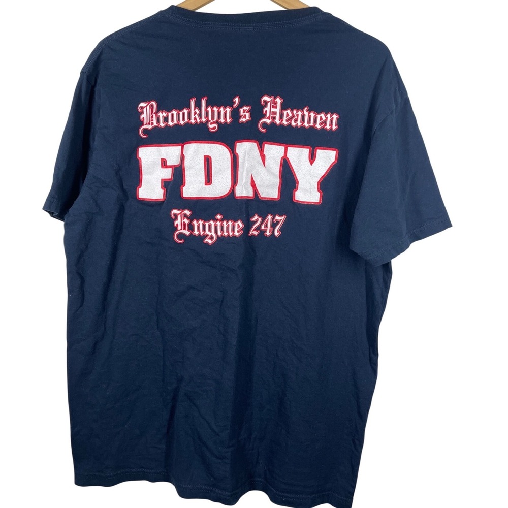 FDNY Engine 247 Brooklyn Heaven T-Shirt Navy Blue Large